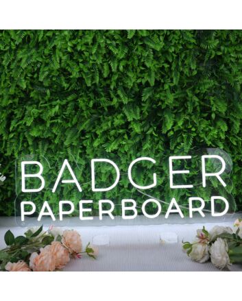 Badger Paperboard White Neon Sign