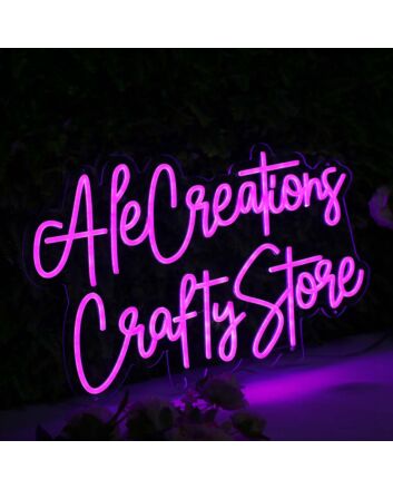 Ale Creations Crafty Store Pink Neon Sign