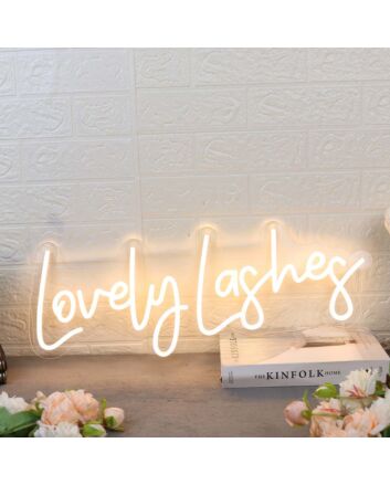 Lovely Lashes Yellow Neon Sign