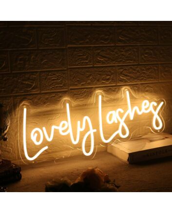 Lovely Lashes Yellow Neon Sign