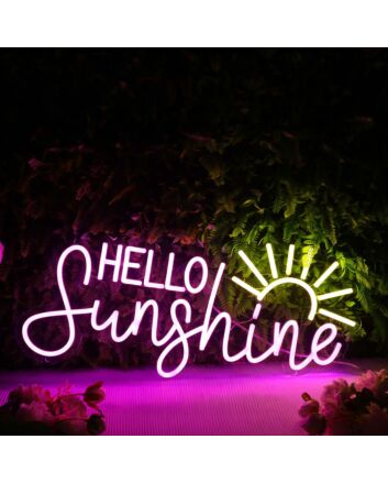Hello Sunshine Pink Custom Neon Sign