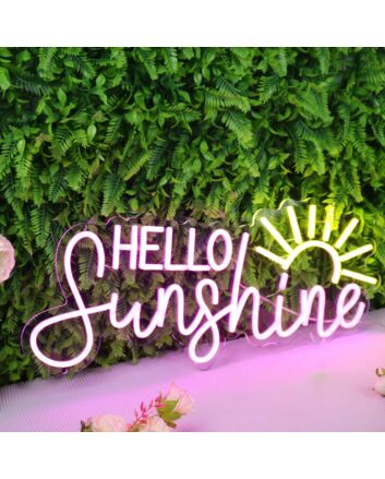 Hello Sunshine Pink Custom Neon Sign