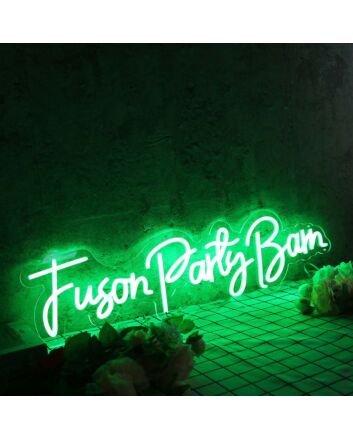 Fuson Party Barn Green Neon Sign