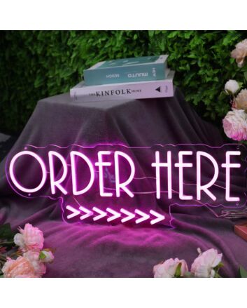 Order Here Pink Neon Sign