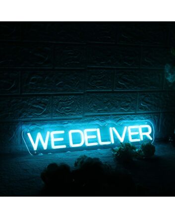 We Deliver Blue Neon Sign