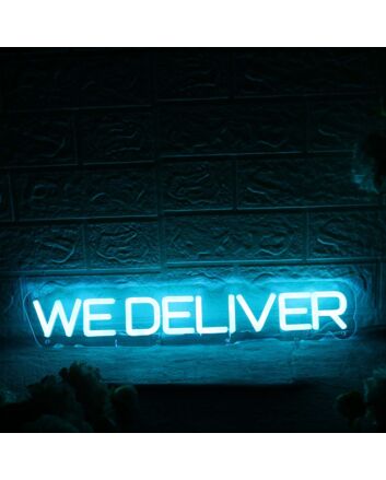 We Deliver Blue Neon Sign