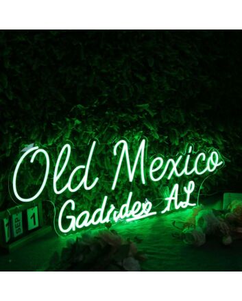 Old Mexico Gadsden AL Green Neon Sign
