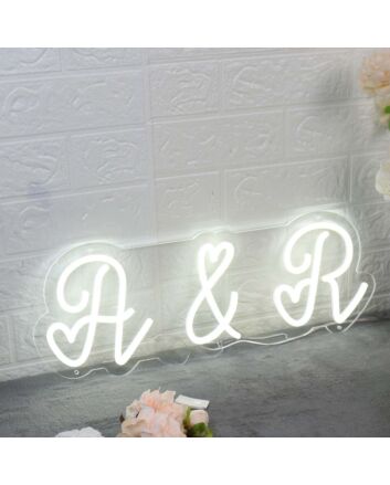 A And R White Custom Neon Sign