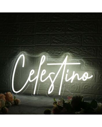 Celestino White Neon Sign