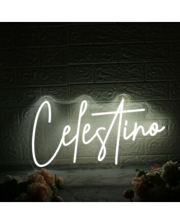 Celestino White Neon Sign