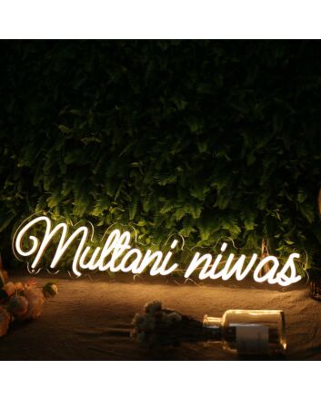 Multani Niwas Yellow Neon Sign