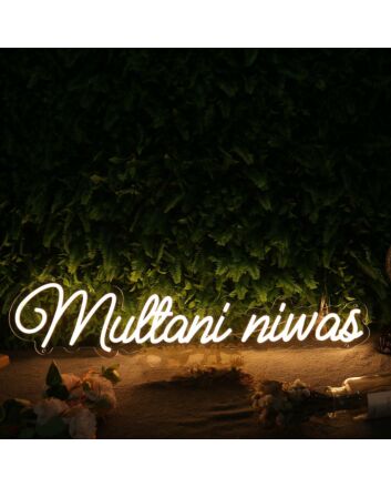 Multani Niwas Yellow Neon Sign