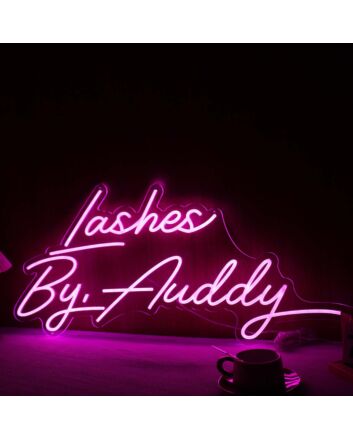Lashes By Auddy Pink Neon Sign