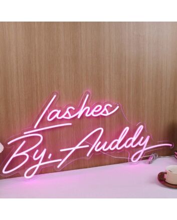 Lashes By Auddy Pink Neon Sign