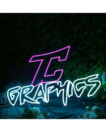 Graphics Blue Neon Sign