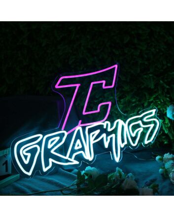 Graphics Blue Neon Sign