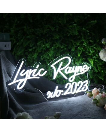 Lyric Rayne 2023 White Neon Sign