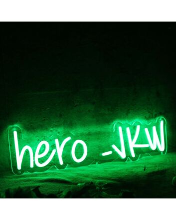 Hero JKW Green Neon Sign