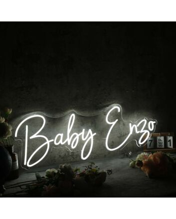 Baby Enzo White Neon Sign