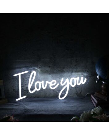 I Love You White LED Custom Neon Sign