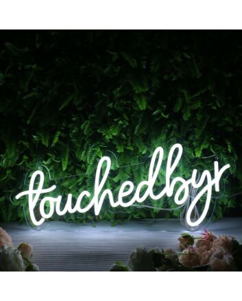 Touchedbyr White Neon Sign