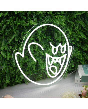 Boo White Neon Sign