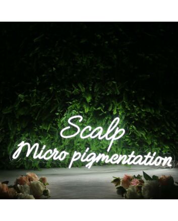Scalp Micro Pigmentation White Neon Sign