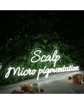 Scalp Micro Pigmentation White Neon Sign