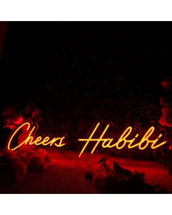 Cheers Habibi Red Neon Sign