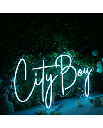 City Boy Blue Neon Sign