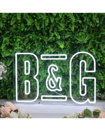 B And G White LED Neon Sign