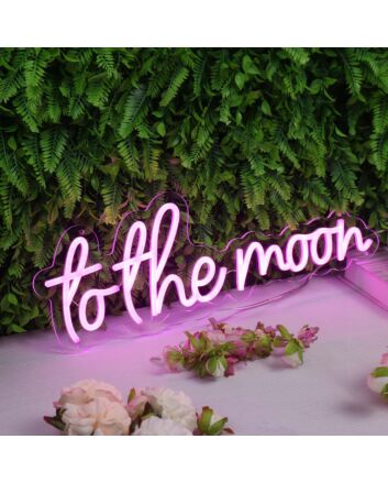 To The Moon Pink LED Neon Sign