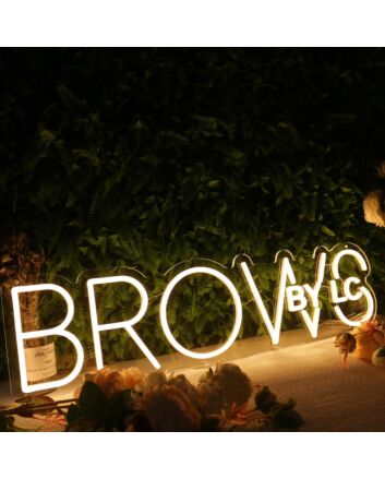 Brows By LC Yellow Neon Sign