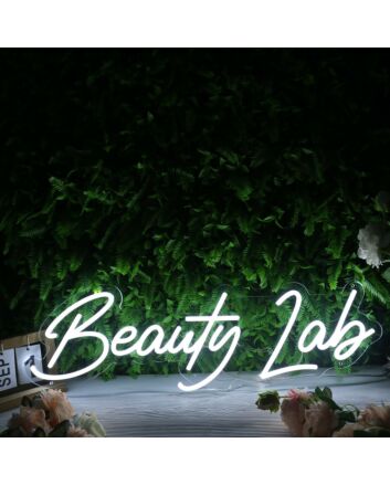 Beauty Lab White Neon Sign