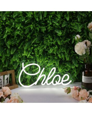 Chloe White Neon Sign