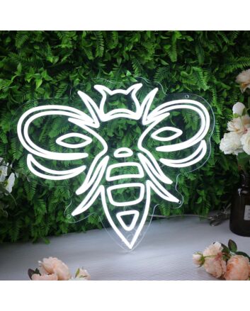 High Detailed Bee White Neon Sign