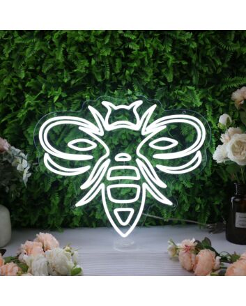 High Detailed Bee White Neon Sign