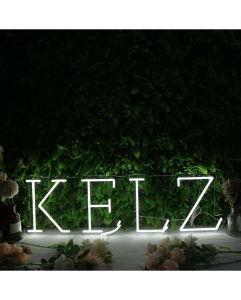 KELZ White Neon Sign