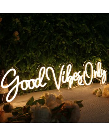 Good Vibes Only LED Yellow Neon Sign