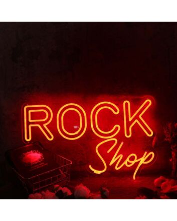 Rock Shop Orange Neon Sign