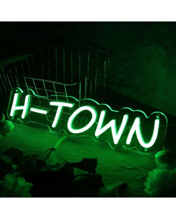 H-Town Green Neon Sign