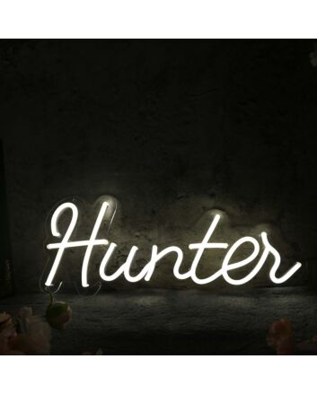 Hunter White Neon Sign