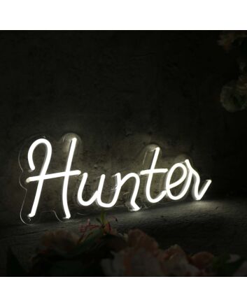 Hunter White Neon Sign