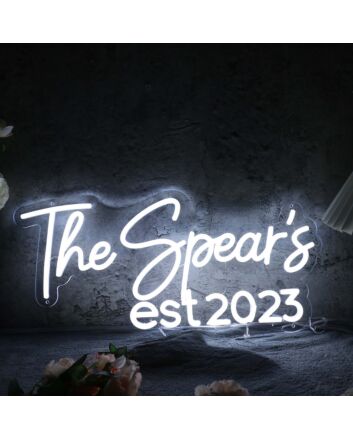 The Spears EST 2023 White Neon Sign
