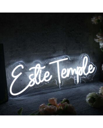 Estie Temple White Neon Sign
