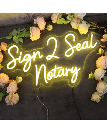 Sign 2 Seal Notary Yellow Neon Sign