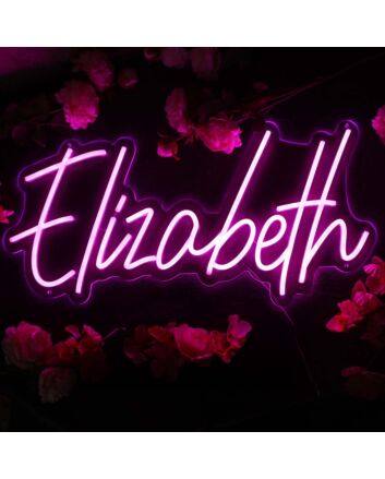 Elizabeth Purple Neon Sign