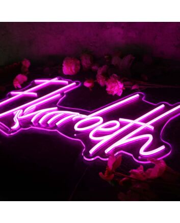 Elizabeth Purple Neon Sign
