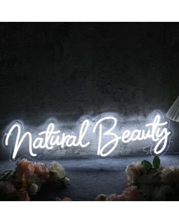 Natural Beauty White Neon Sign