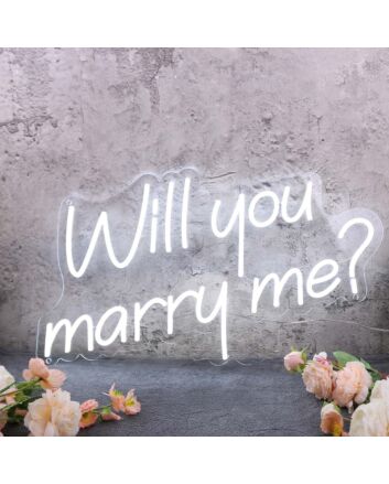 Will You Marry Me Custom White Neon Sign